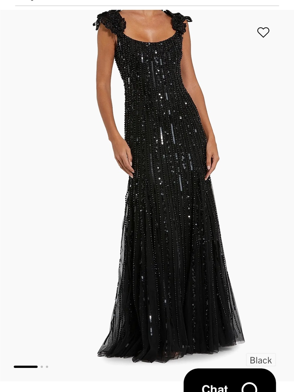 Mac Duggal Black Beaded Evening Gown